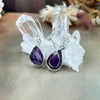 Purple Crystal Silver Earrings