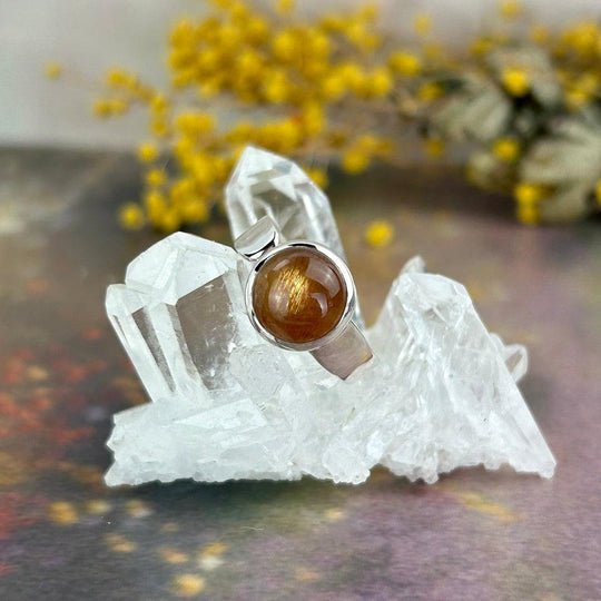 Golden Sunstone Dome Ring