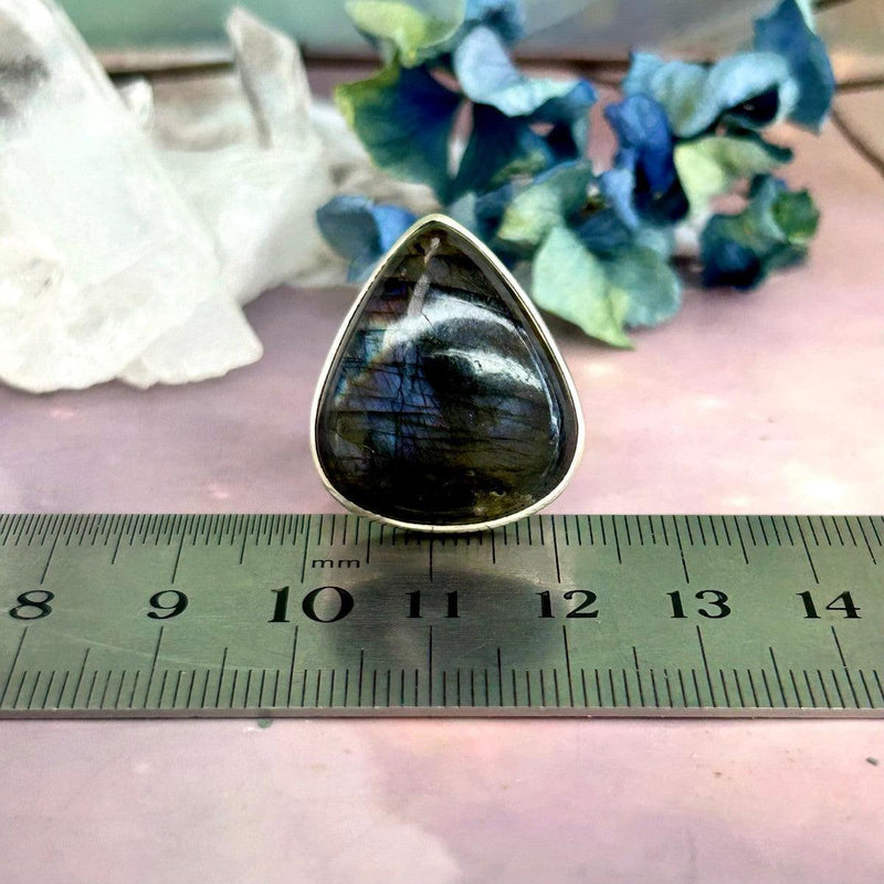 Pear Shape Labradorite Ring