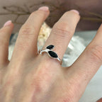Black Onyx Double Stone Ring