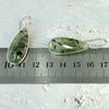 Prehnite With Epidote Elongated Teardrop Drop Earrings