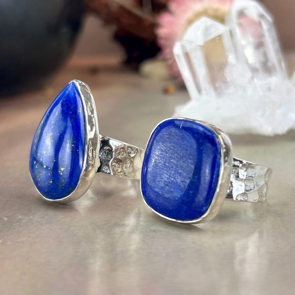 Lapis Lazuli Tempered Silver Ring