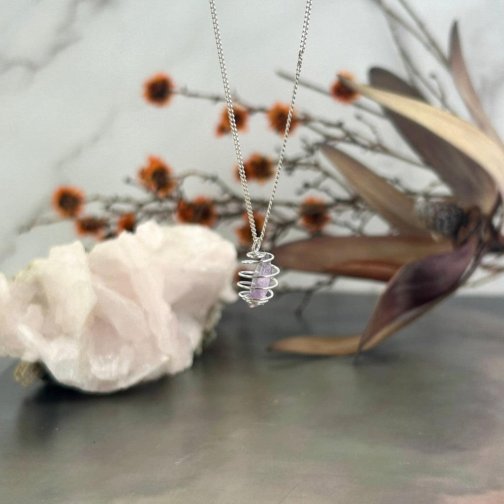 Crystal Holder Spiral Cage Pendant