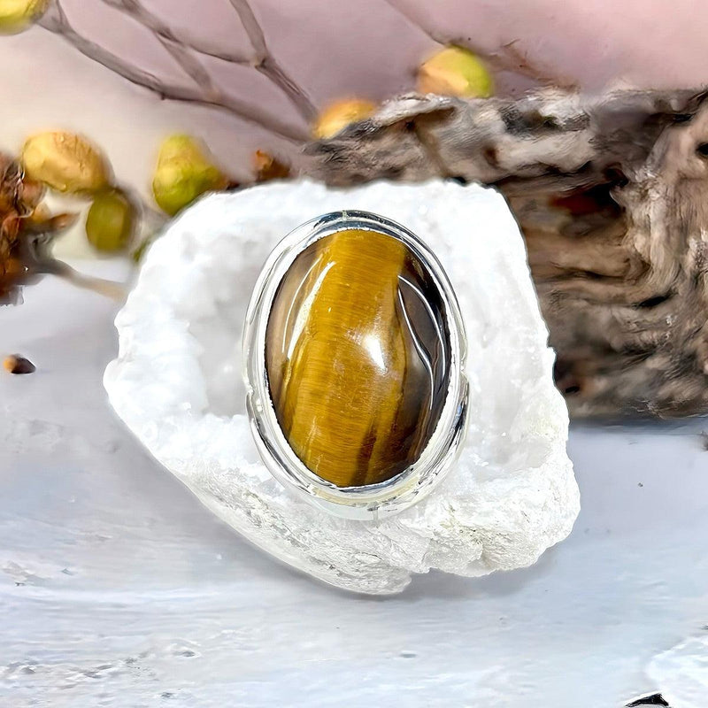 Golden Tiger’s Eye Oval Ring