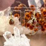 Gold Red Crystal Earrings