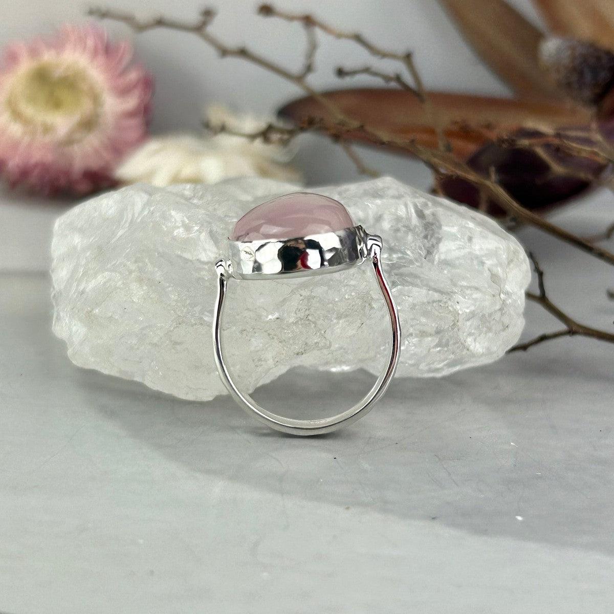 Rose Quartz Feature Ring