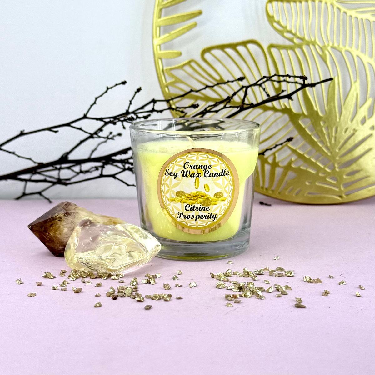 Citrine Crystal Candle