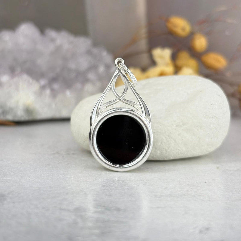 Baltic Green Amber Round Celtic Pendants