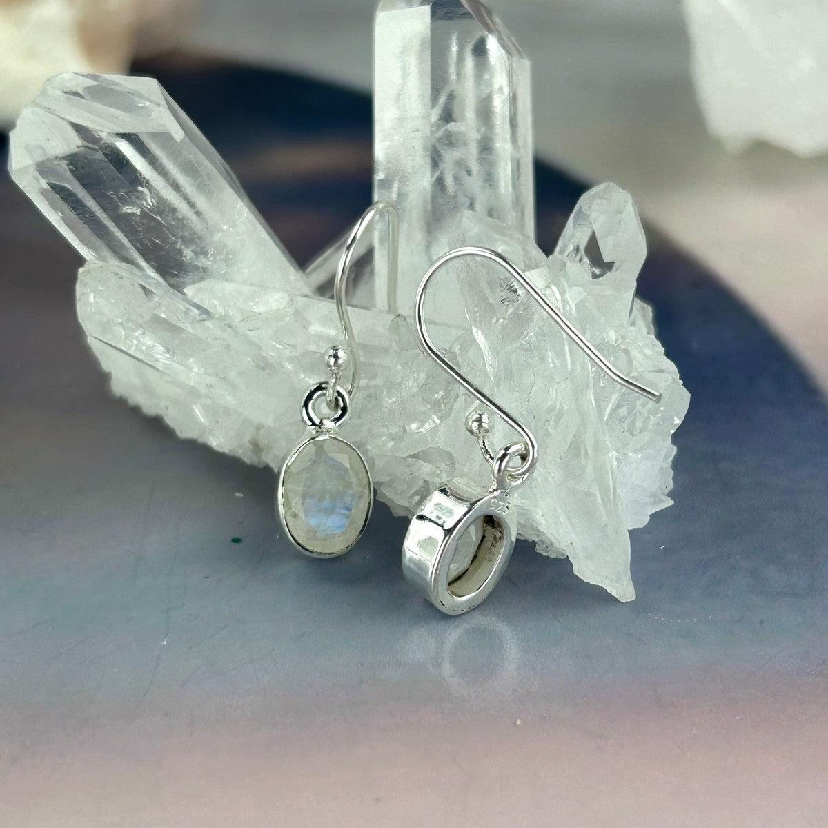 Classic Cut Moonstone Drop Earrings