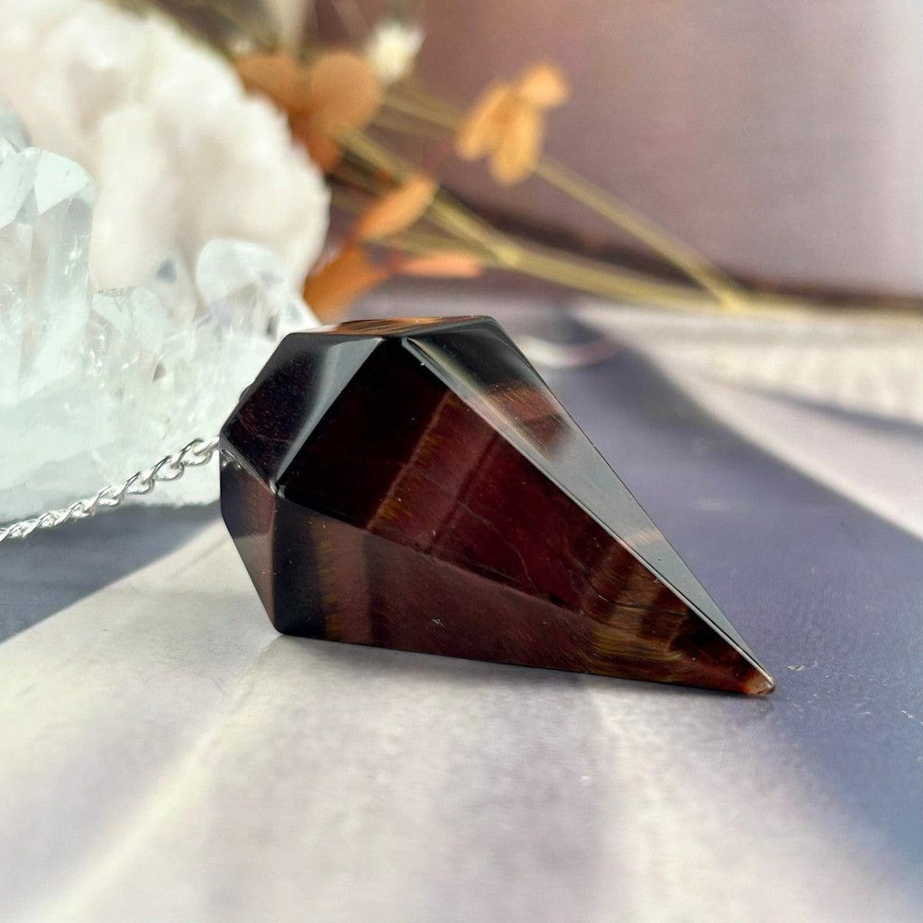 Red Tiger's Eye Diamond Pendulum