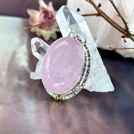 Morganite Oval Cut Large Ornate Pendant