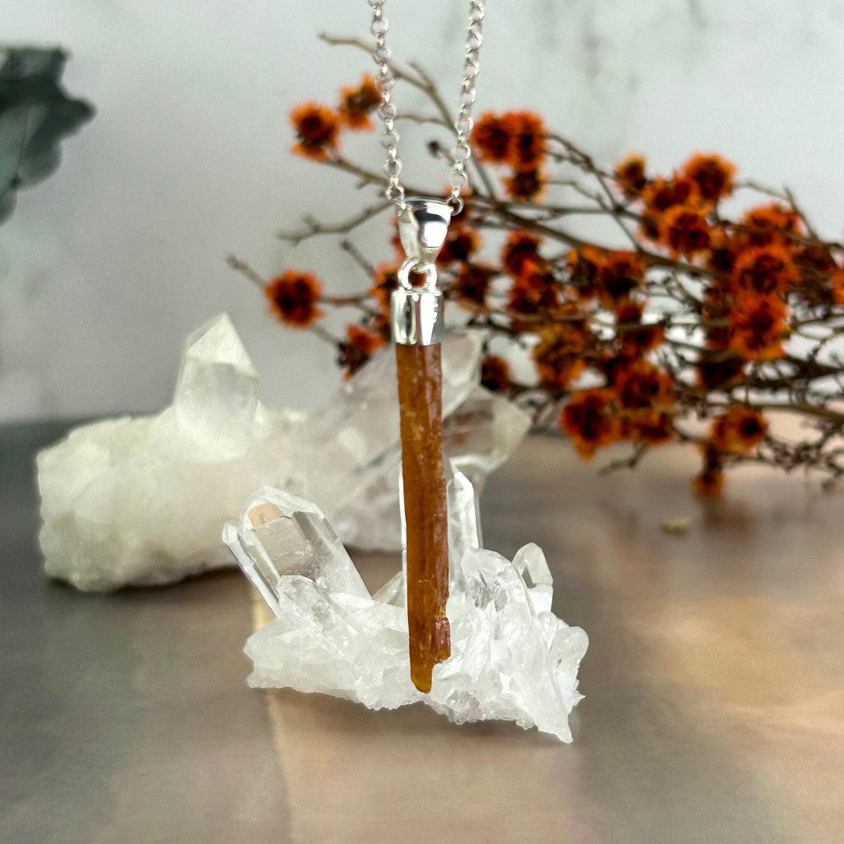 Raw Crystal Sterling Silver Pendant
