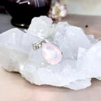 Teardrop Cut Rose Quartz Pendant