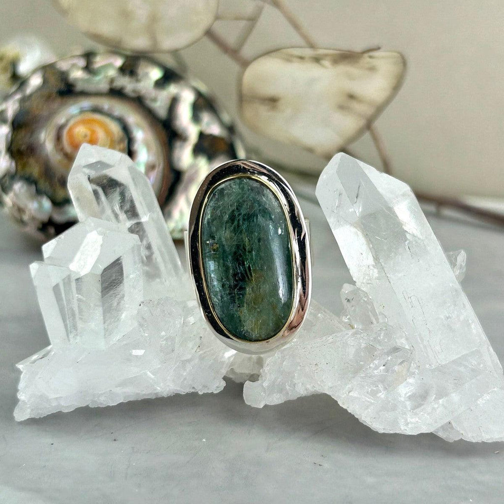 Small Size Green Kyanite Ring