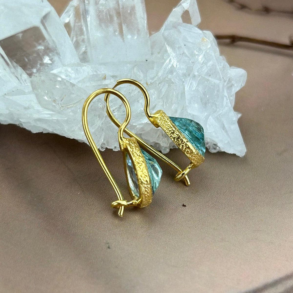 Blue Topaz Teardrop Earrings