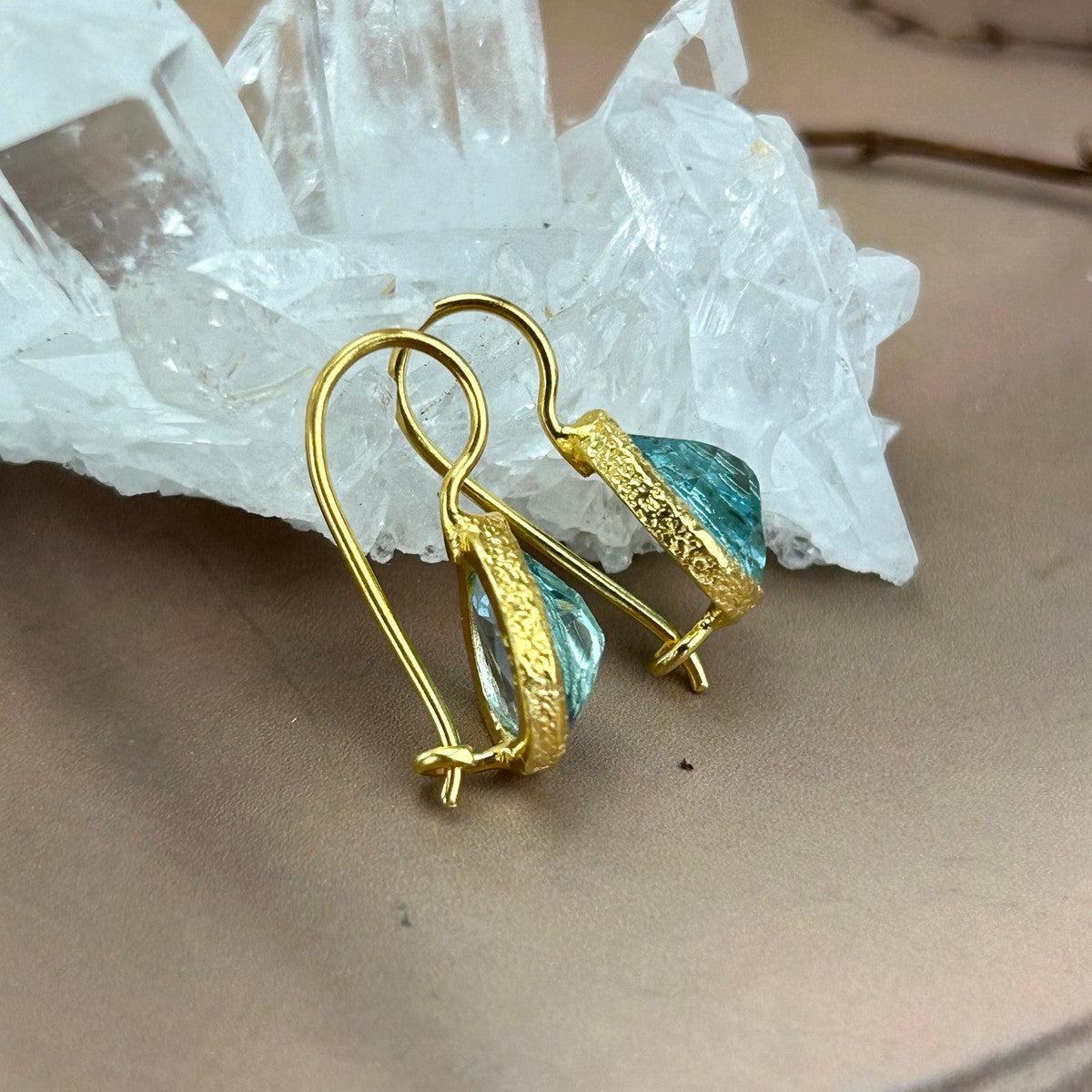 Blue Topaz Teardrop Earrings