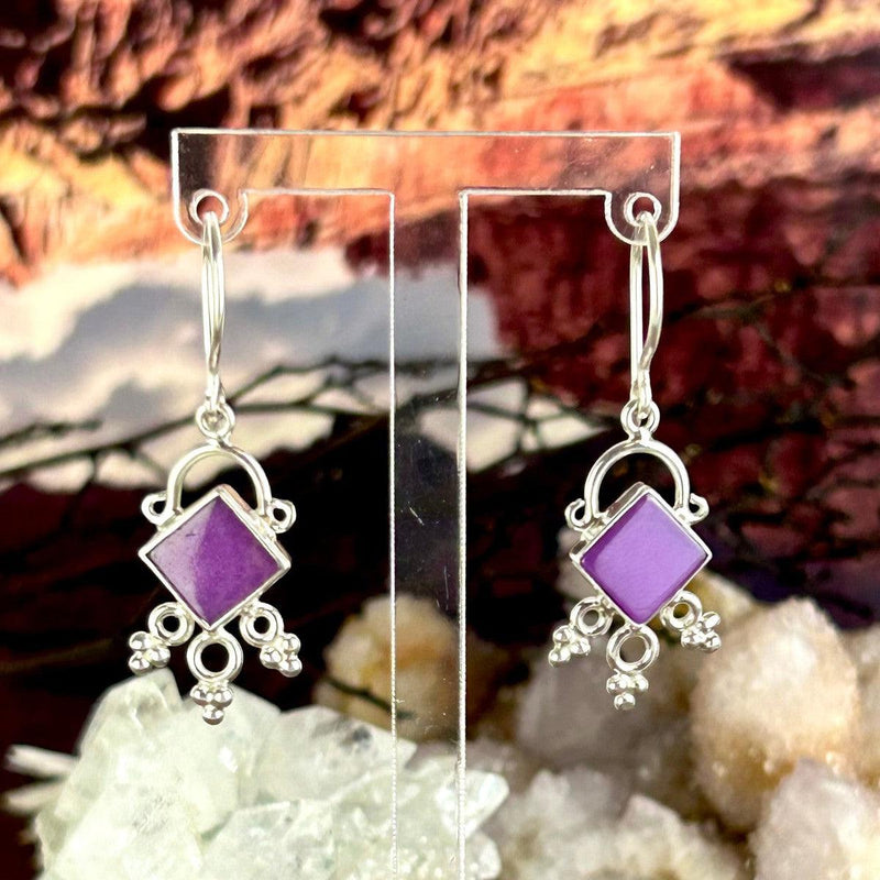 Phosphosiderite Ornate Drop Earrings