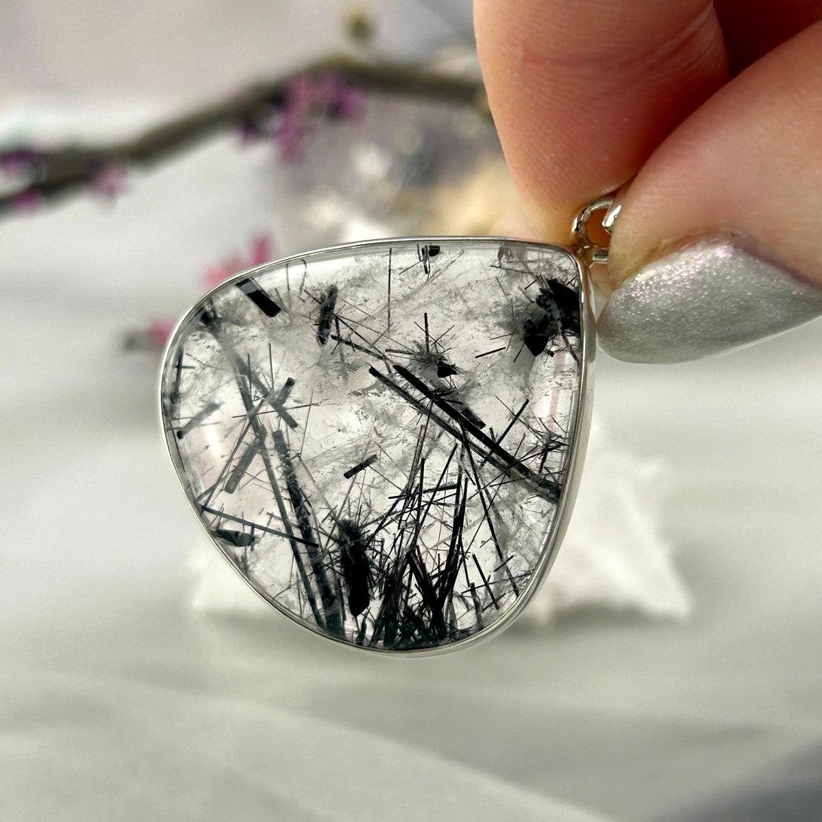 Tourmalated Quartz Teardrop Pendant