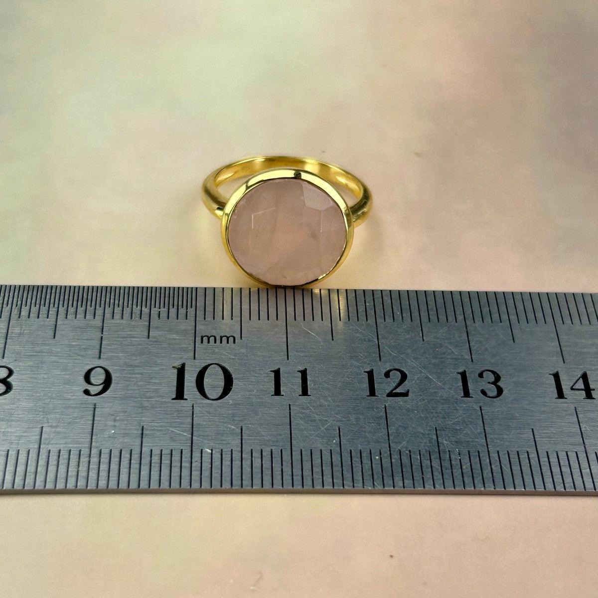 Rose Quartz Circle Ring