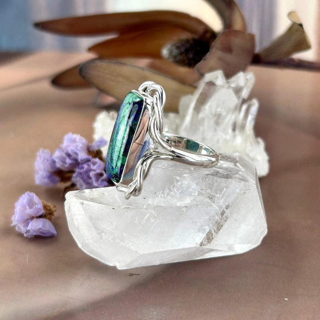 Malachite Azurite Sterling Silver Ring