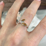 Citrine Two Stone Ring