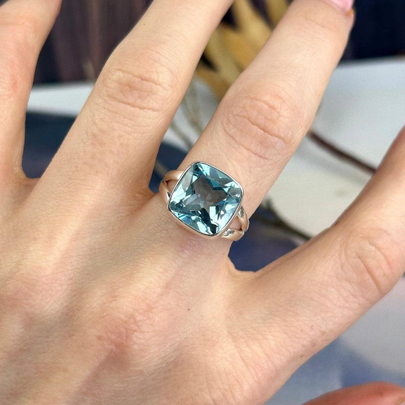 Small Size Blue Topaz Ring
