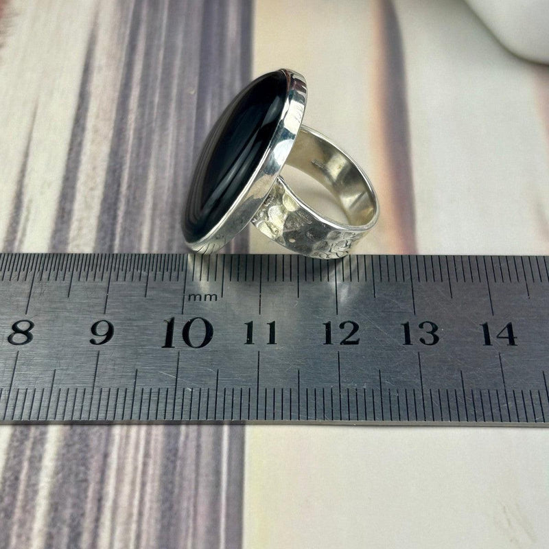 Obsidian Sterling Silver Ring