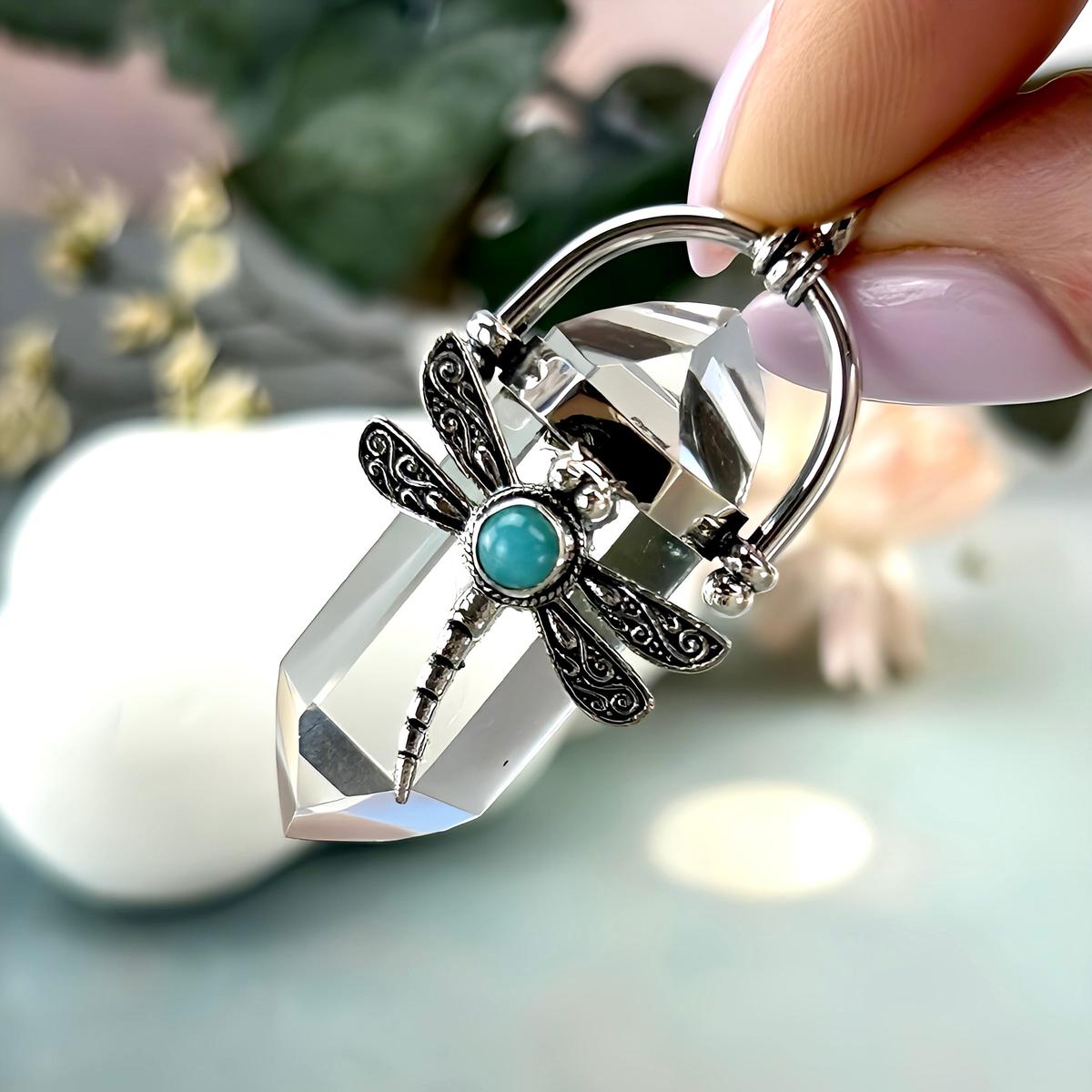 Clear Quartz Dragonfly Jewelry