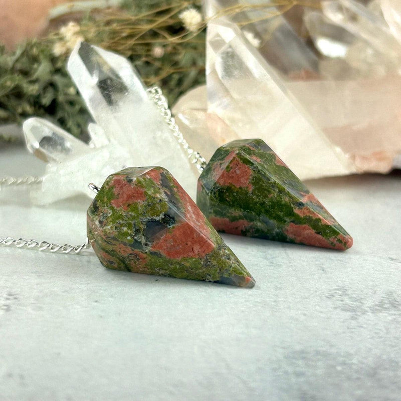 Unakite Crystal Pendulum