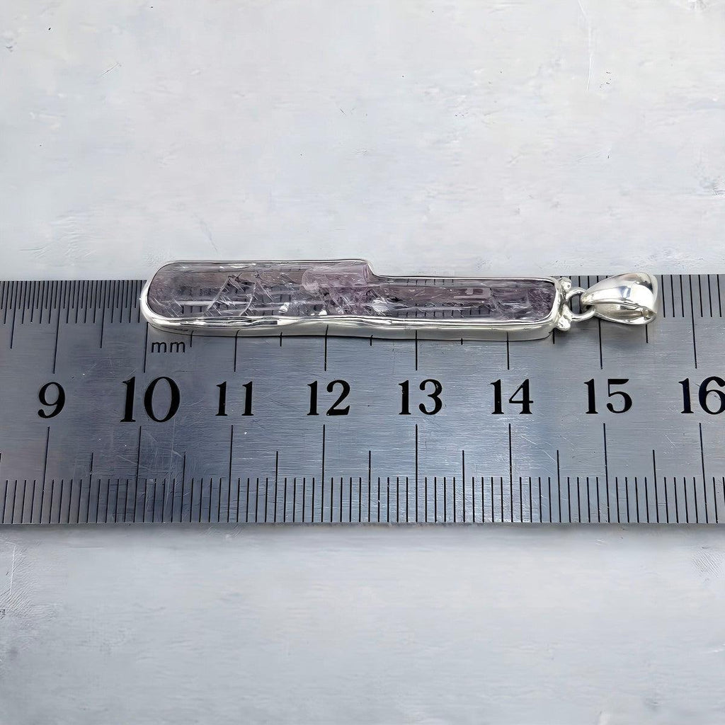 Crystal Bar Sterling Silver Pendant