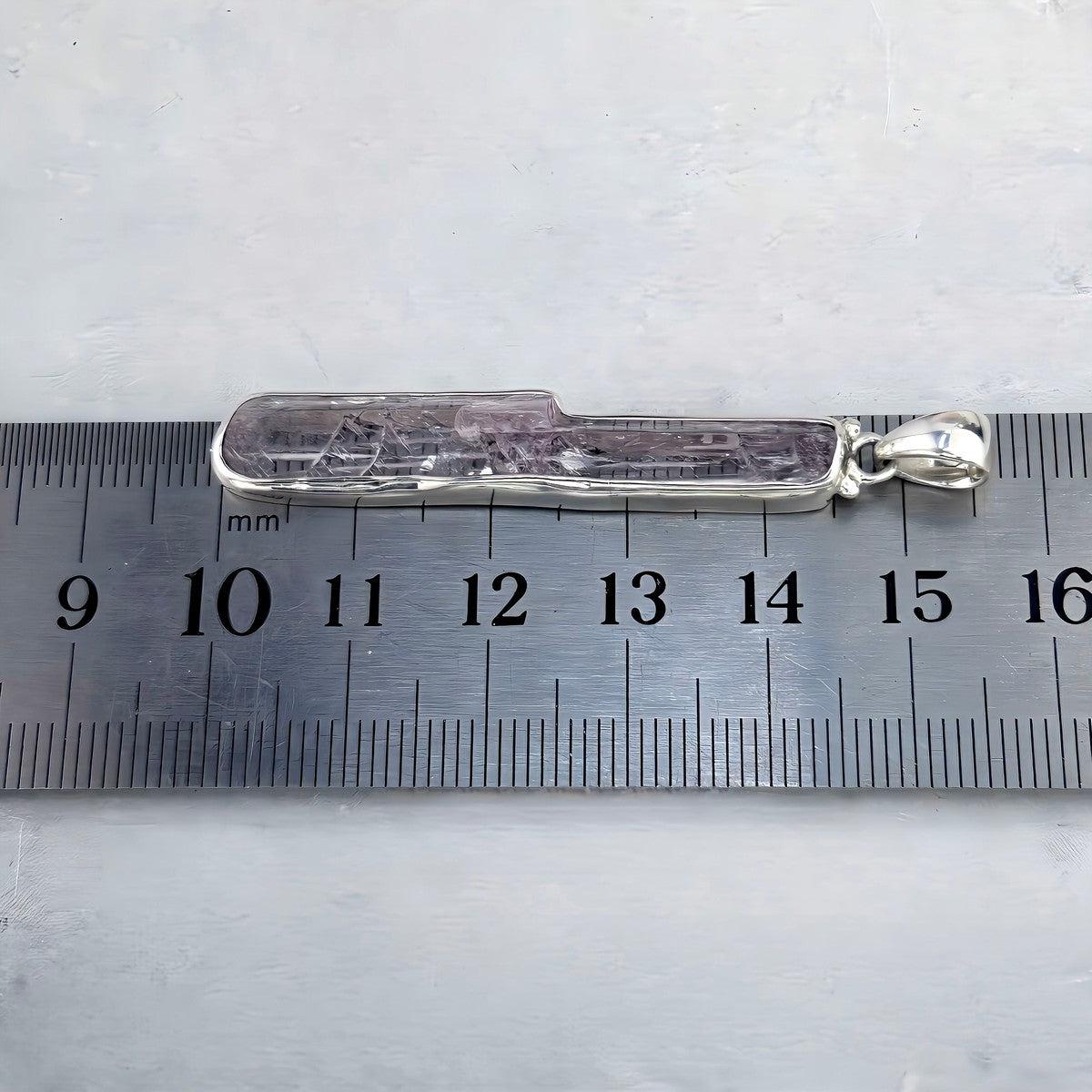 Crystal Bar Sterling Silver Pendant