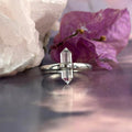 Clear Quartz Crystal Bar Ring