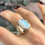 Real Rainbow Moonstone Ring