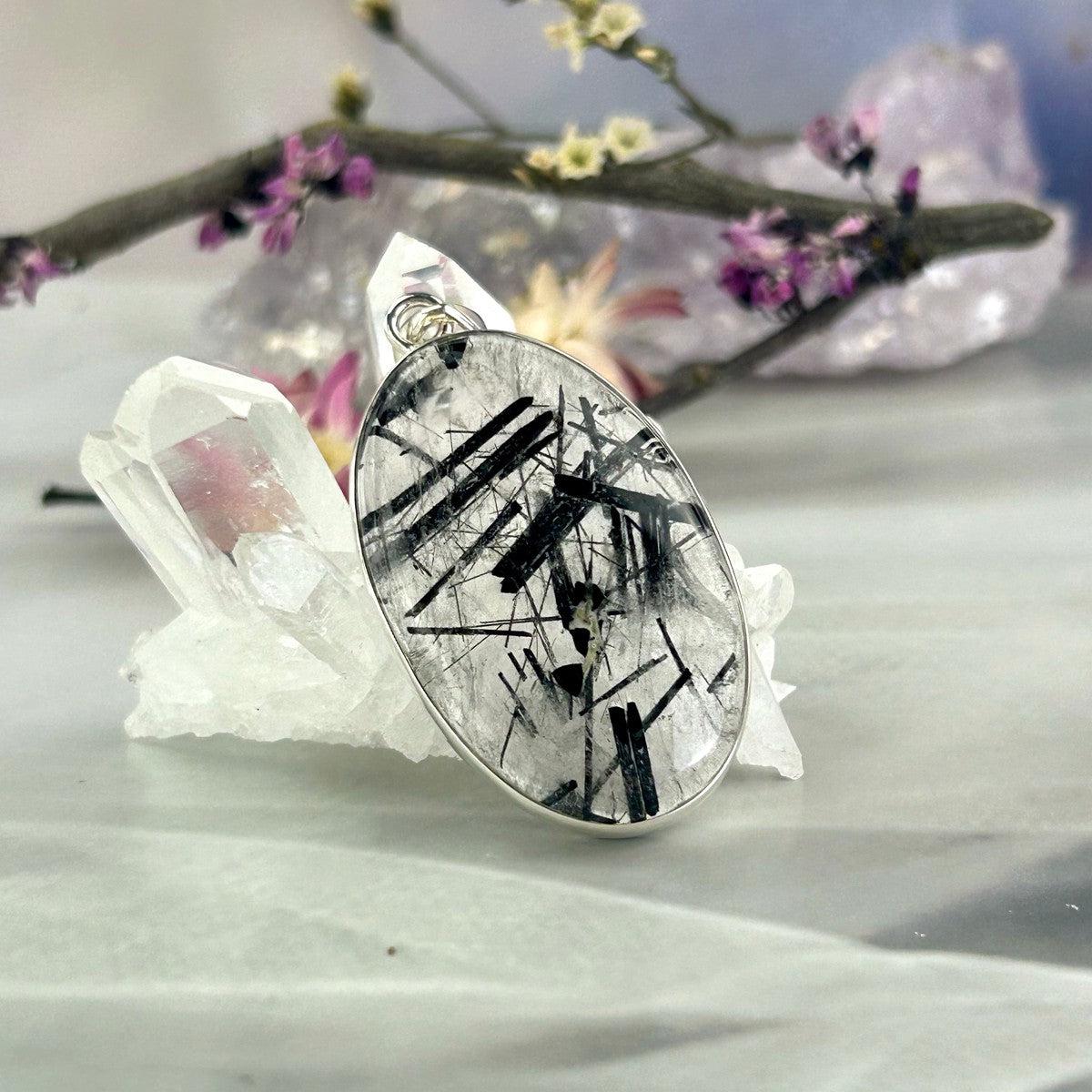 Tourmalated Quartz Oval Pendant