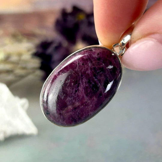 Ruby Zoisite Oval Pendant