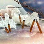 Raw Orange Kyanite Bar Earrings