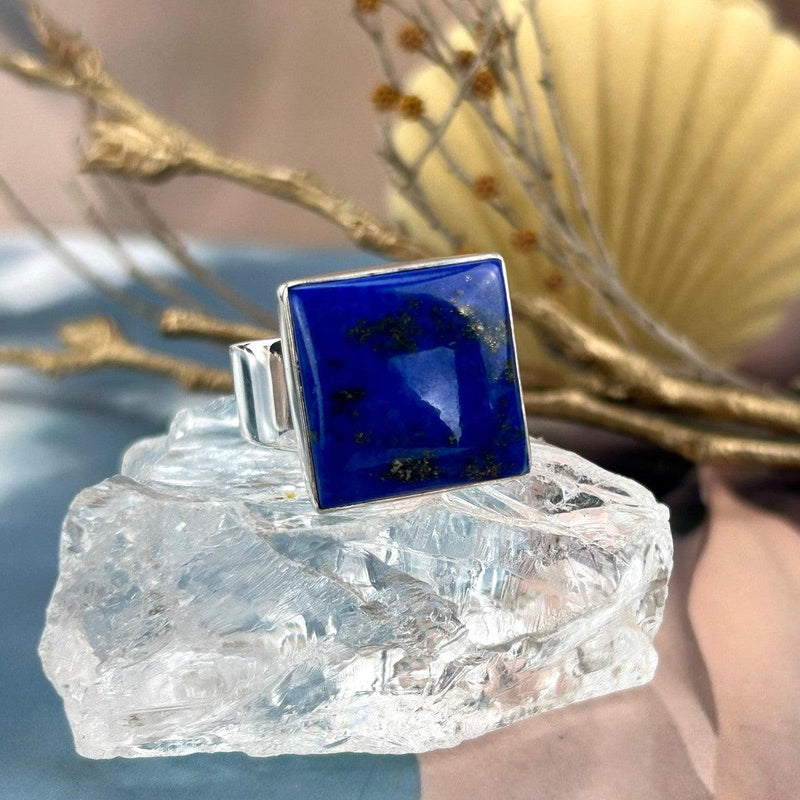 Square Lapis Lazuli Men's Ring