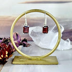 Dainty Garnet Drop Earrings