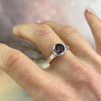 Round Amethyst Crystal Ring