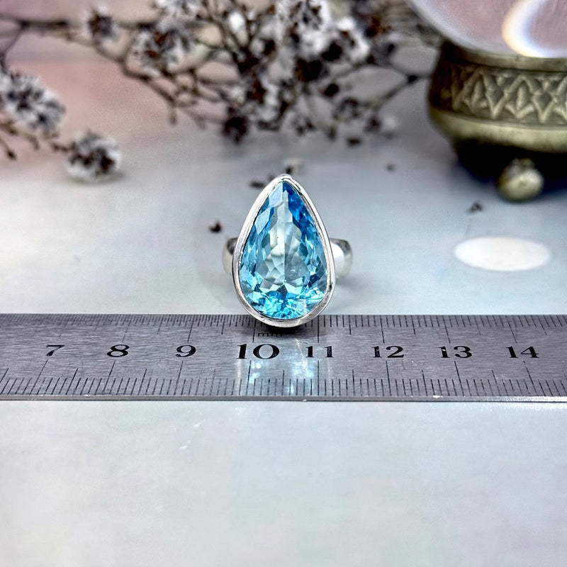 Blue Topaz Feature Ring
