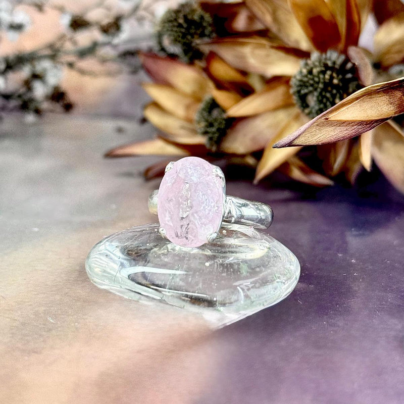 Pink Emerald Oval Ring