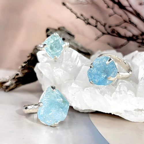 Unpolished Aquamarine Stone Jewellery