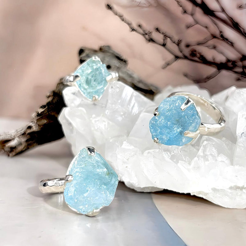 Unpolished Aquamarine Stone Jewellery