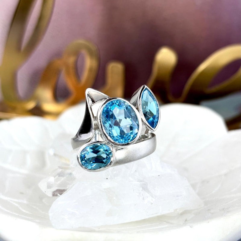 Size 9 Blue Topaz Ring