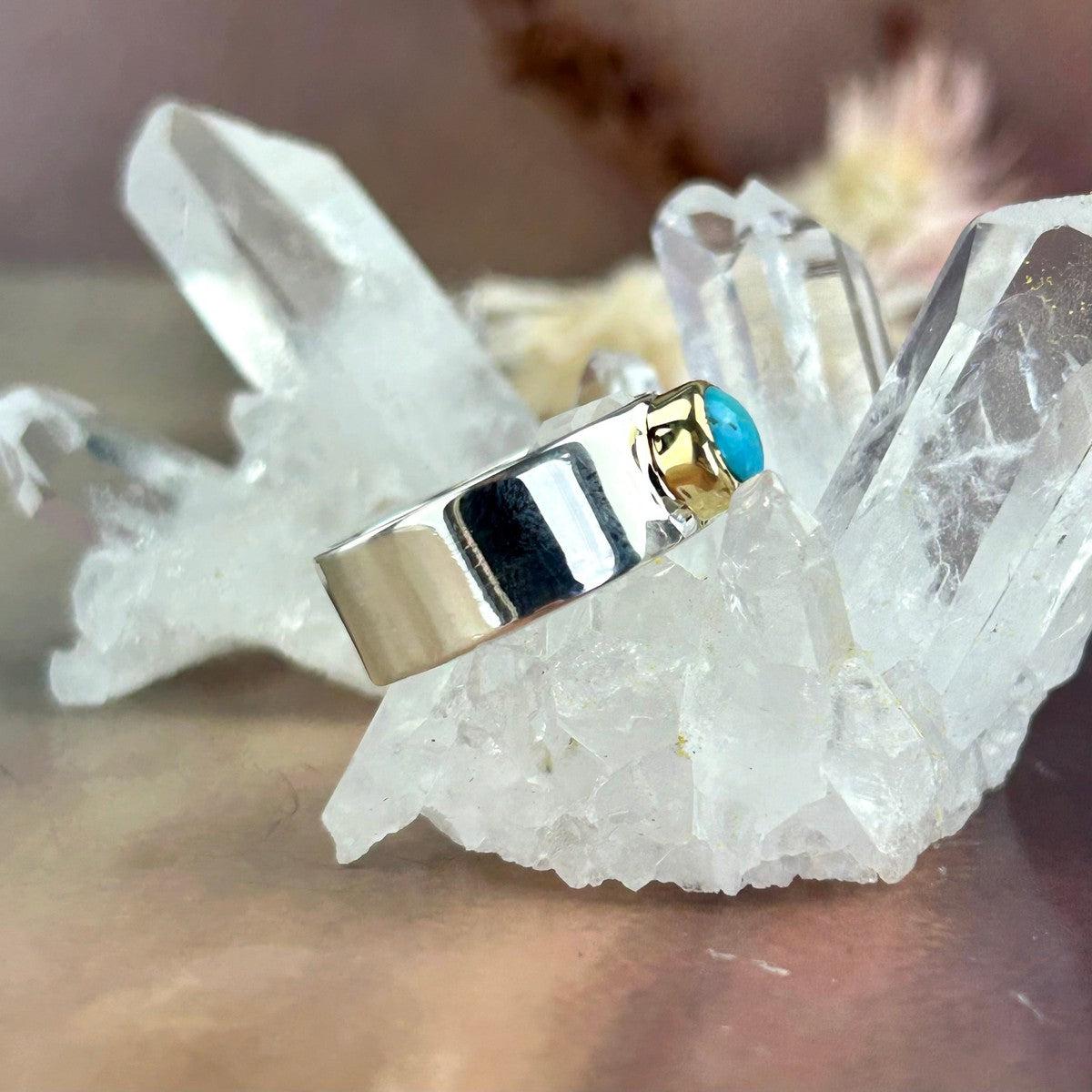 Unisex Design Turquoise Ring