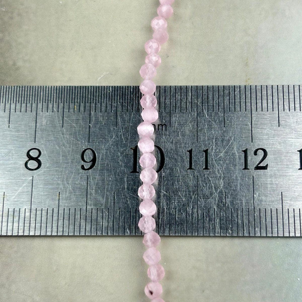 Rose Quartz Faceted 2-3mm Bead Necklace