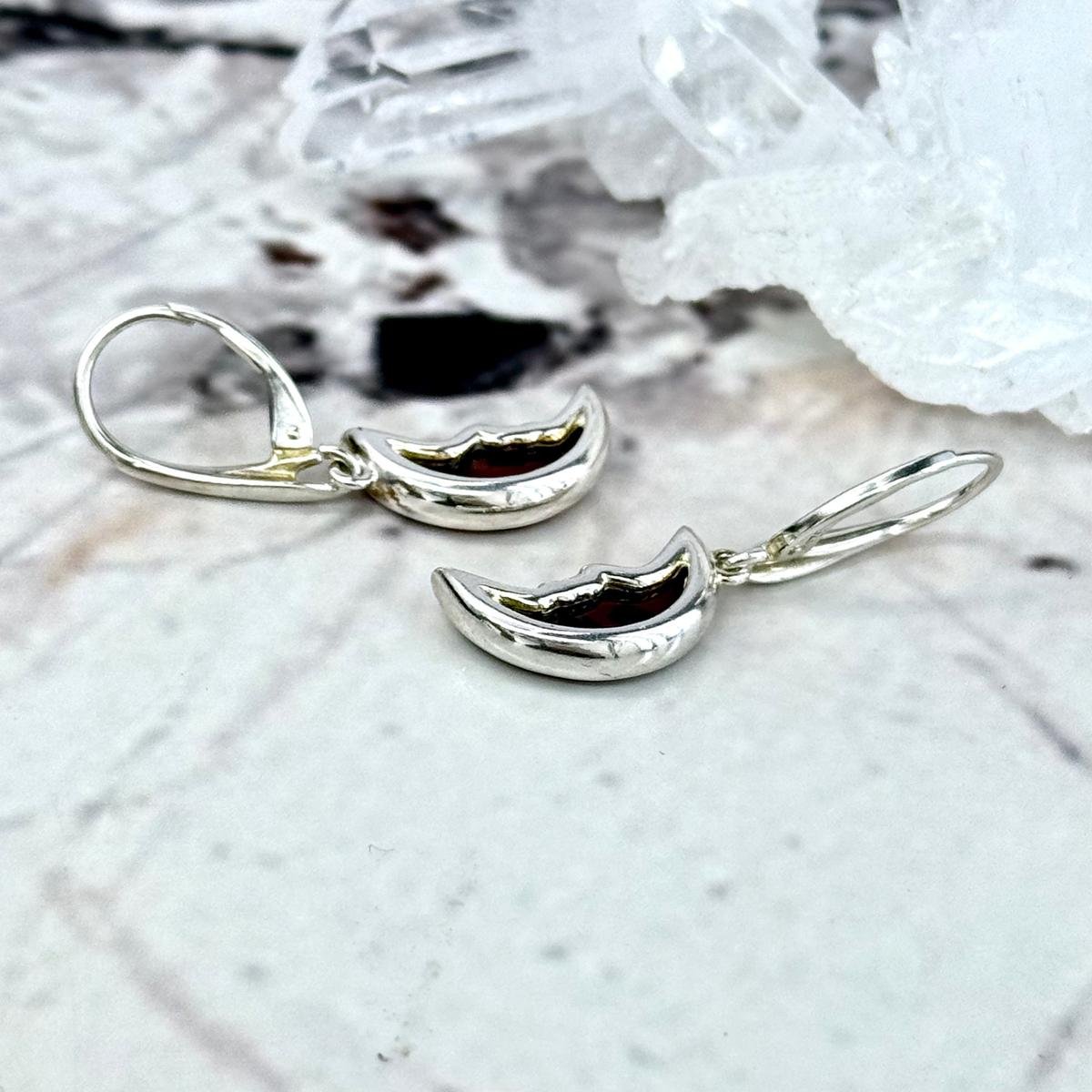 Baltic Amber Moon Earrings