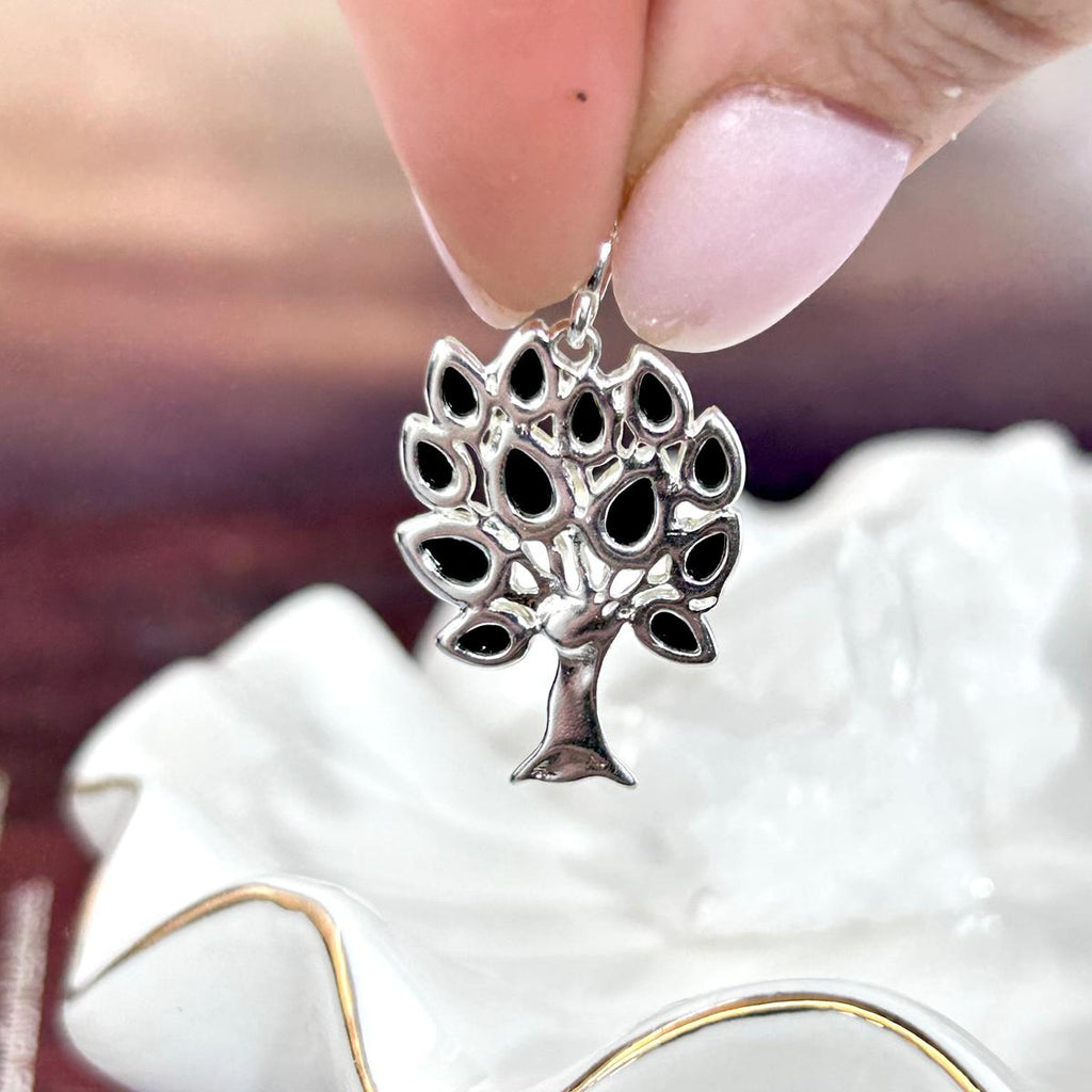 Silver Tree Crystal Pendant