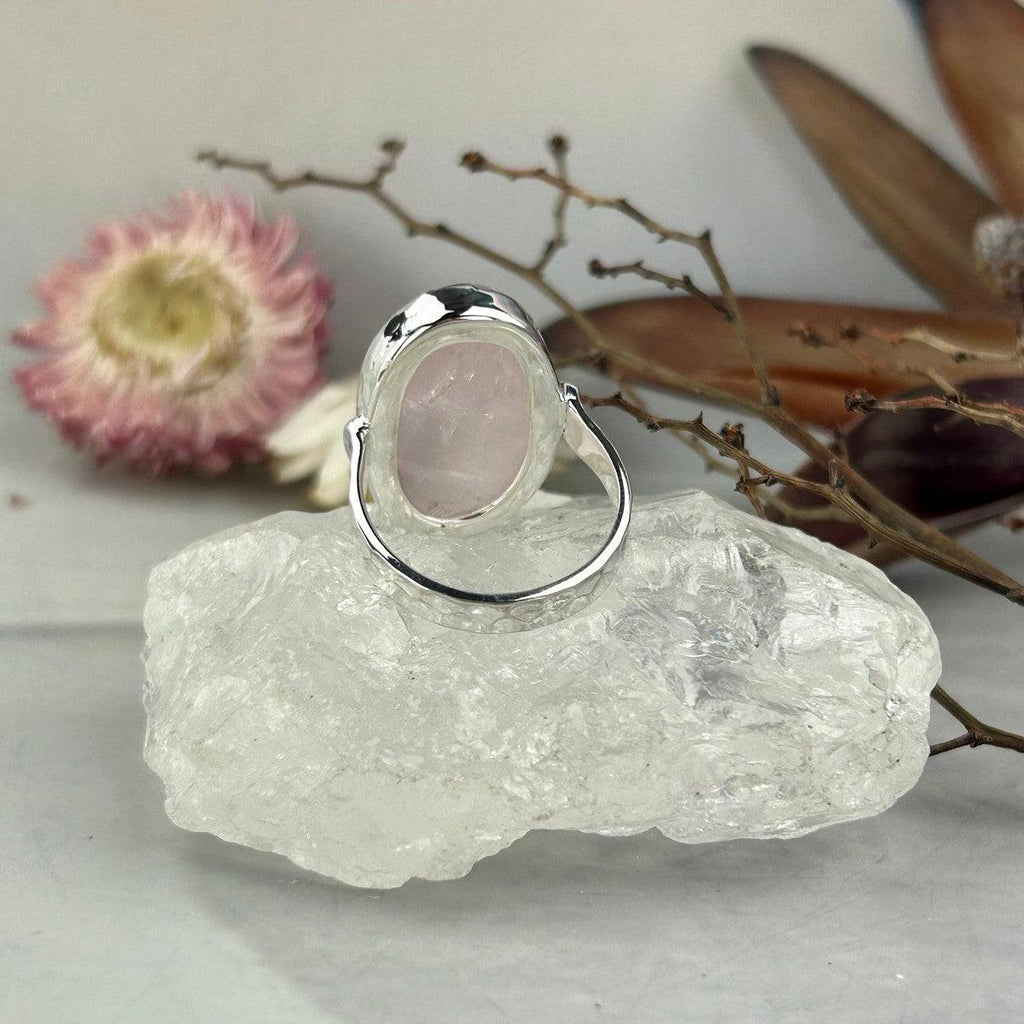 Large Size Rose Quartz Ring