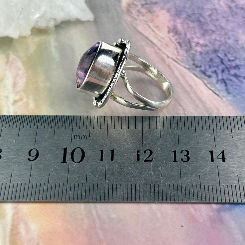 Ornate Sterling Silver Amethyst Ring